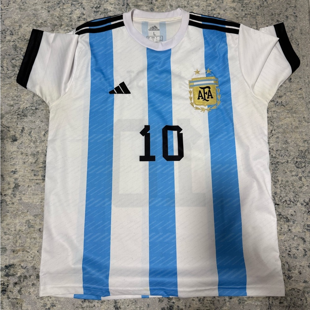 adidas Argentina Blue and White #10 Soccer Jersey
